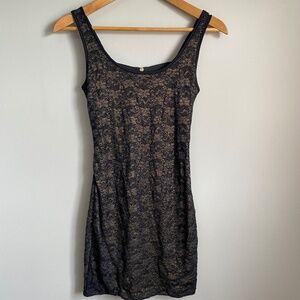 Material‎ Girl Black / Gold Glitter Mini Sleeveless Dress Size Medium